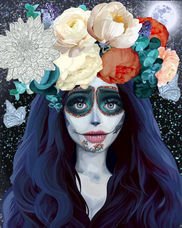 Digital Art - Corpse bride for Dia de los muertos - Sara Baptista