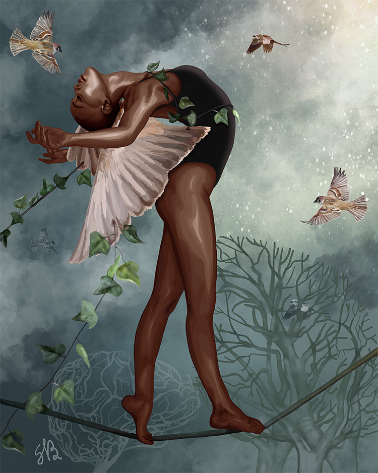 Digital Art- Tightrope of Womanhood- Sara Baptista