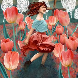 Digital Art - Tulip Chase- Sara Baptista